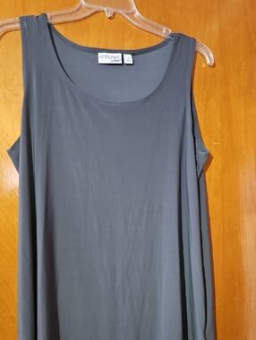 Attitudes by Renee Charcoal Gray Scoop Neck Tank